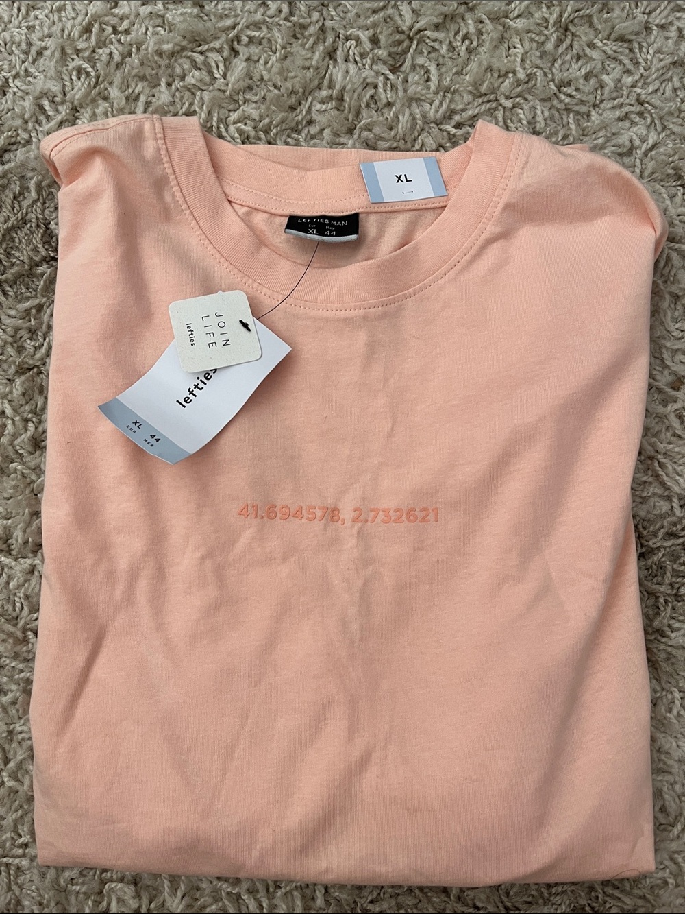 Lefties Men's Peach Short Sleeve Crewneck T-Shirt